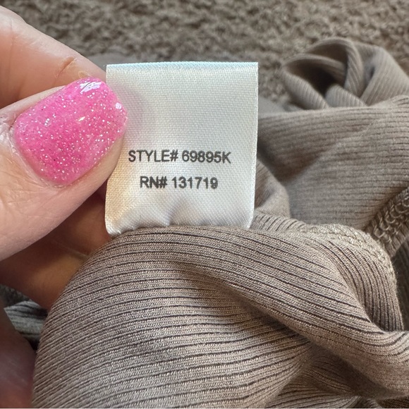 The Foxy Kind Ribbed Turtleneck Long Sleeve Bodysuit Brown L - Picture 6 of 9